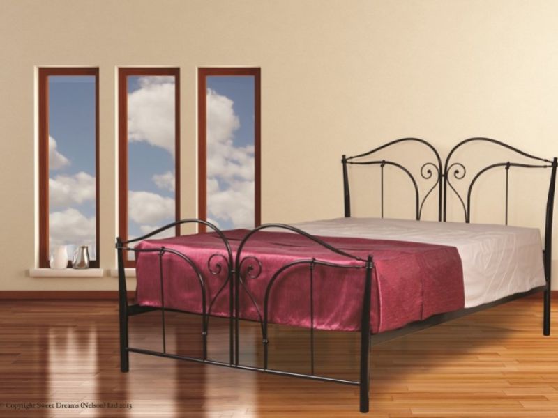 Sweet Dreams Elgar 4ft6 Double Black Metal Bed Frame