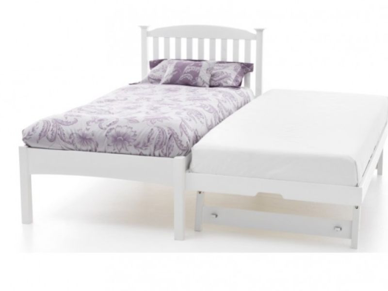 Serene Eleanor 3ft Single White Wooden Guest Bed Frame with Low Footend