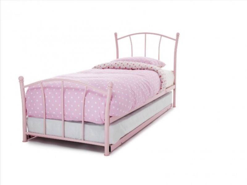 Serene Penny 3ft Single Pink Metal Guest Bed Frame