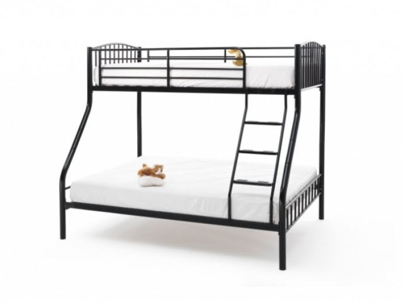 Serene Oslo Triple Sleeper Black Metal Bunk Bed