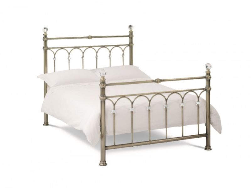 Bentley Designs Krystal 4ft6 Double Antique Brass Finish Metal Bed Frame