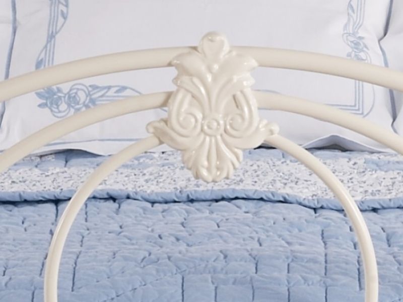 OBC Alva 5ft Kingsize Glossy Ivory Bed Frame