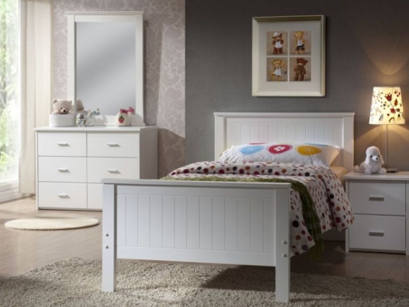Joseph Larissa 3ft Single White Wooden Bed Frame