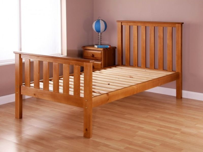 Airsprung Napoli 3ft Single High Footend Cinnamon Wooden Bed Frame