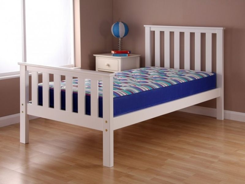 Airsprung Napoli 4ft6 Double High Footend White Wooden Bed Frame