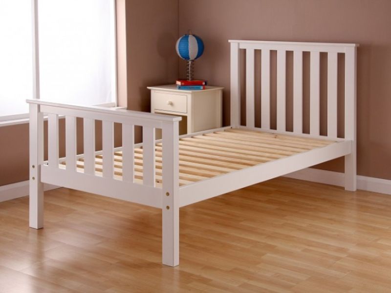 Airsprung Napoli 4ft6 Double High Footend White Wooden Bed Frame