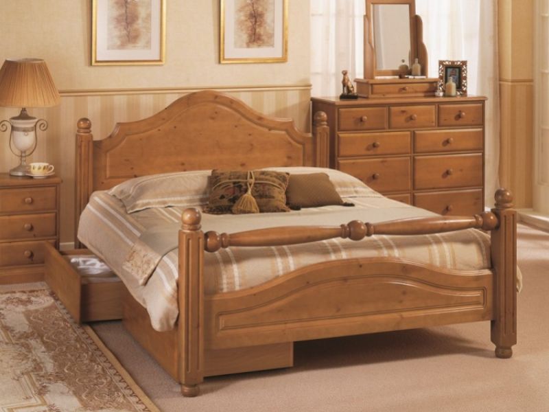 Airsprung Carolina 4ft6 Double High Footend Cinnamon Wooden Bed Frame