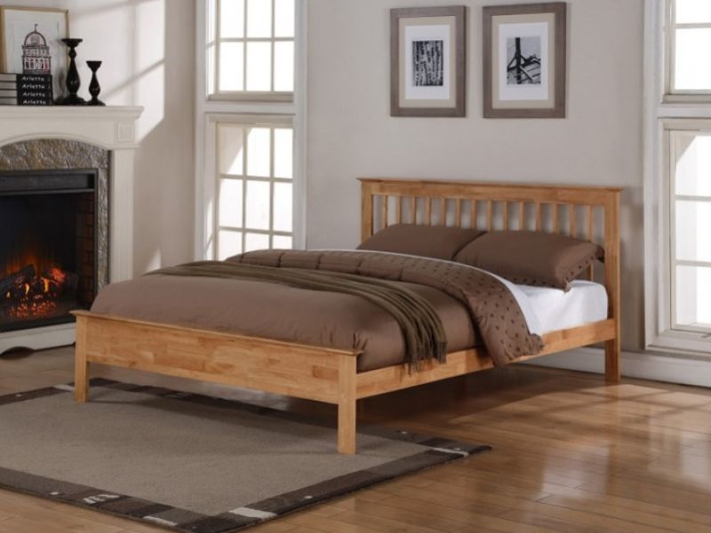 Flintshire Pentre 4ft6 Double Oak Finish Bed