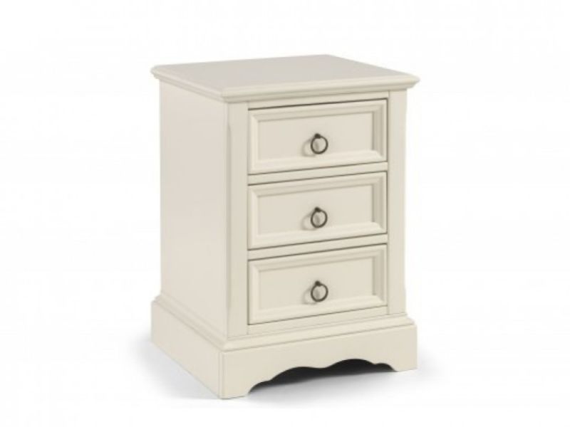 Julian Bowen La Rochelle Stone White 3 Drawer Bedside