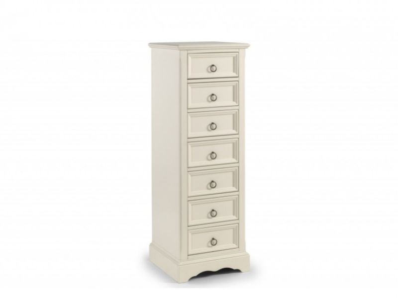 Julian Bowen La Rochelle Stone White 7 Drawer Tall Chest