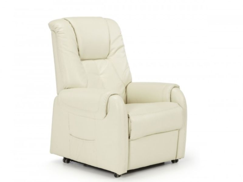 Serene Alta Cream Faux Leather Rise And Recline Chair