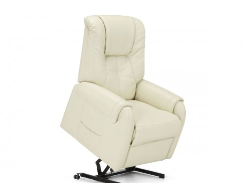 Serene Alta Cream Faux Leather Rise And Recline Chair