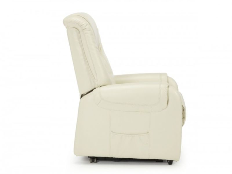 Serene Alta Cream Faux Leather Rise And Recline Chair