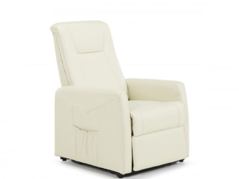 Serene Brevik Cream Faux Leather Recliner Chair