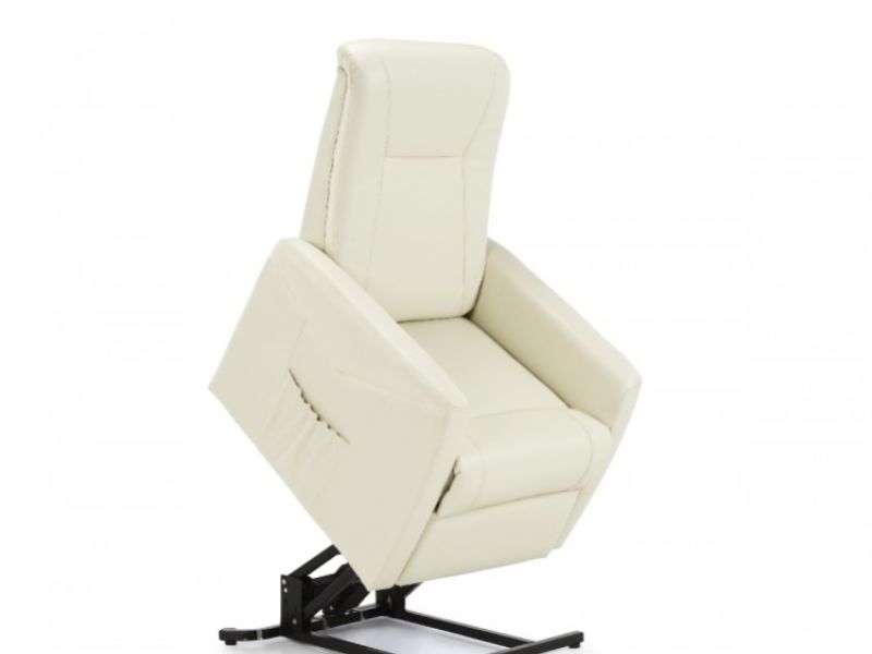 Serene Brevik Cream Faux Leather Recliner Chair