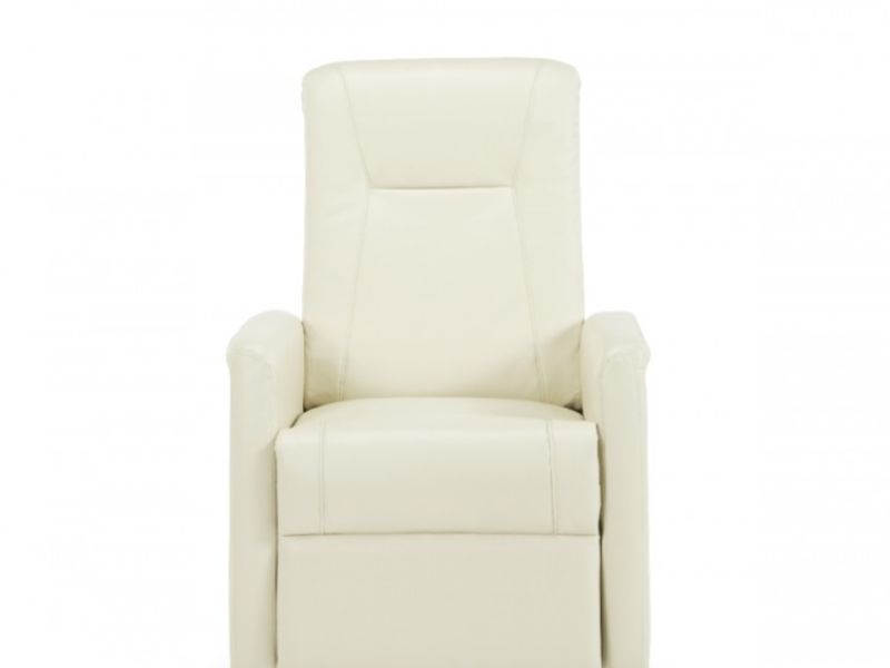 Serene Brevik Cream Faux Leather Recliner Chair