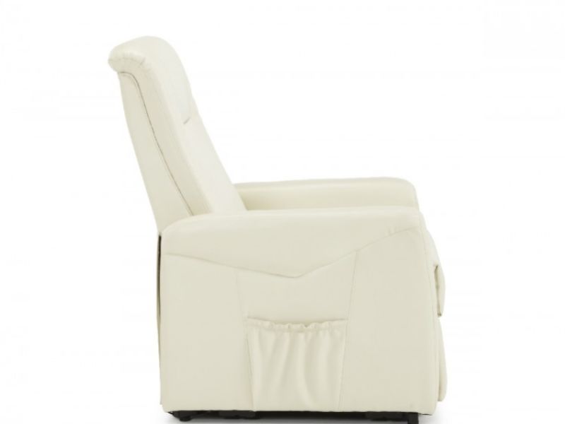 Serene Brevik Cream Faux Leather Recliner Chair