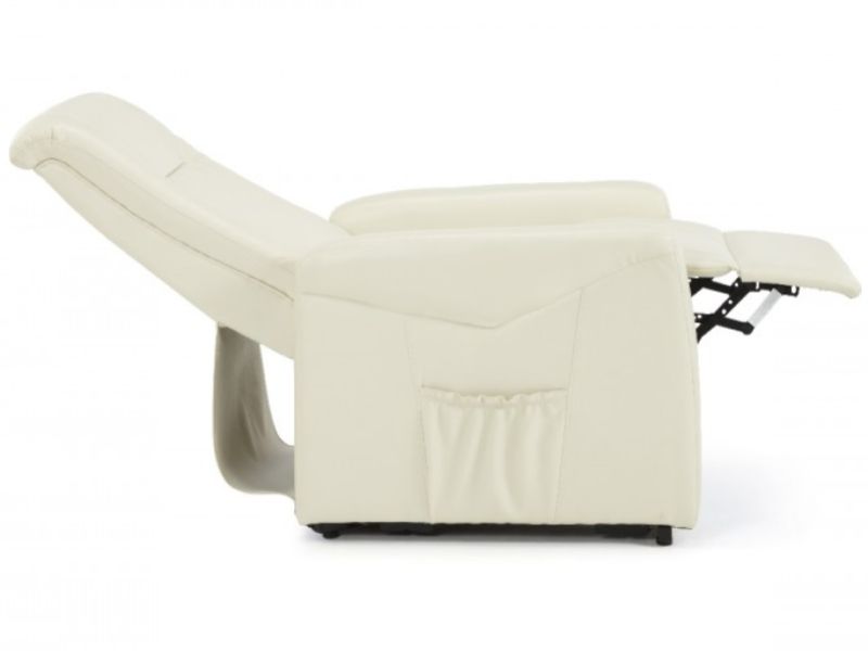 Serene Brevik Cream Faux Leather Recliner Chair