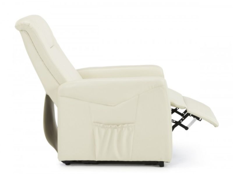 Serene Brevik Cream Faux Leather Recliner Chair