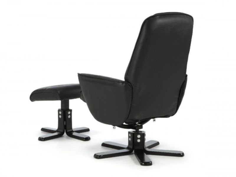 Serene Bergen Black Faux Leather Recliner Chair