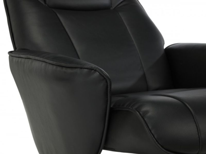 Serene Bergen Black Faux Leather Recliner Chair