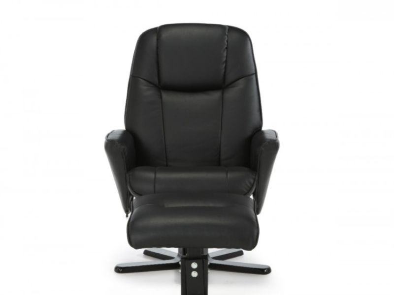 Serene Bergen Black Faux Leather Recliner Chair