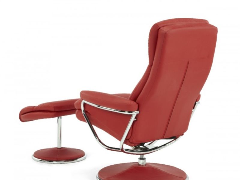 Serene Halden Red Faux Leather Recliner Chair