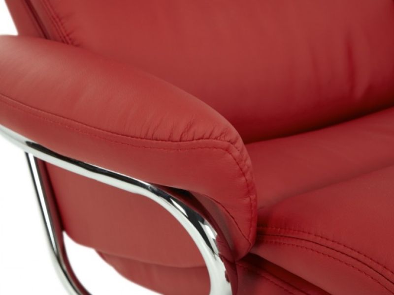 Serene Halden Red Faux Leather Recliner Chair