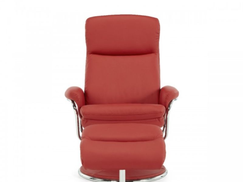 Serene Halden Red Faux Leather Recliner Chair