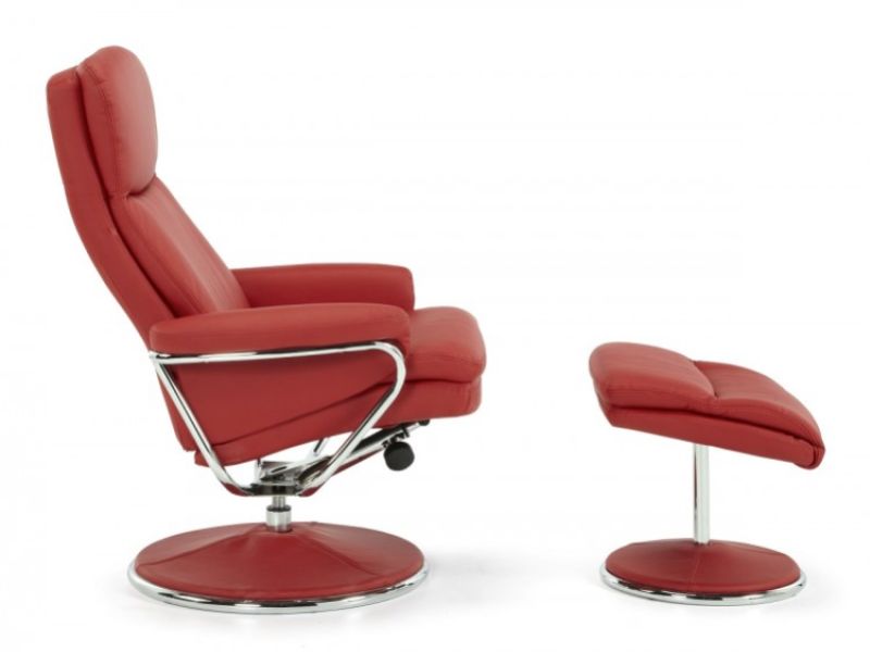 Serene Halden Red Faux Leather Recliner Chair