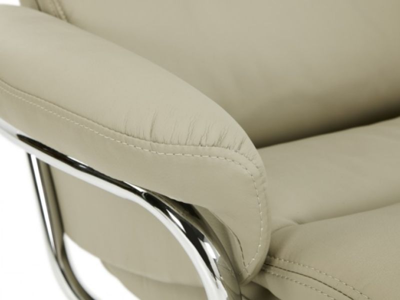 Serene Halden Taupe Faux Leather Recliner Chair
