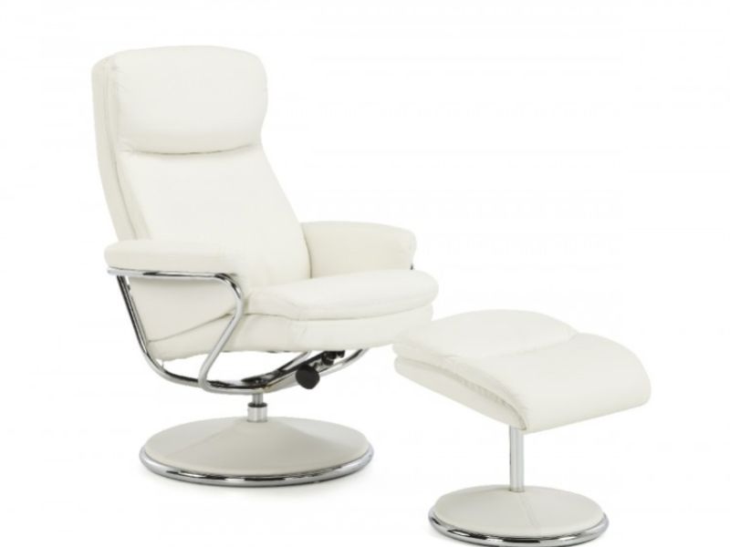 Serene Halden White Faux Leather Recliner Chair