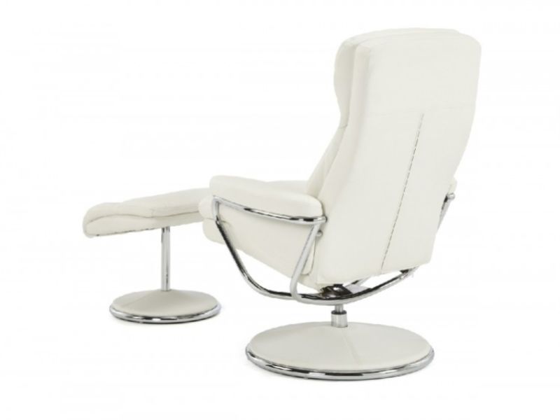 Serene Halden White Faux Leather Recliner Chair