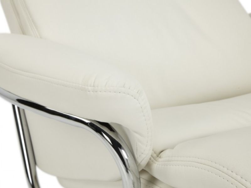 Serene Halden White Faux Leather Recliner Chair