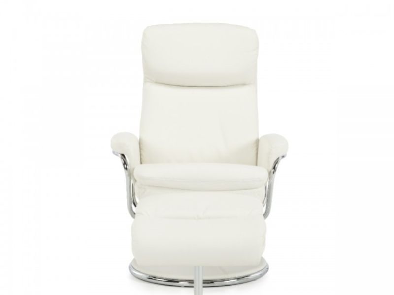 Serene Halden White Faux Leather Recliner Chair