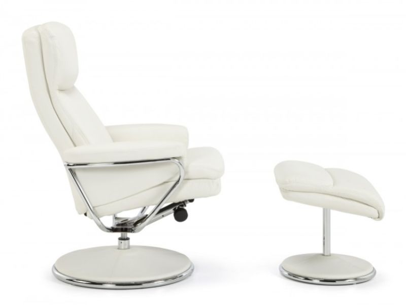 Serene Halden White Faux Leather Recliner Chair