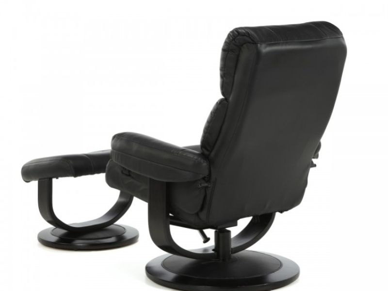 Serene Horten Black Faux Leather Recliner Chair