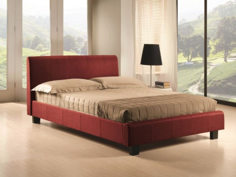 Time Living Hamburg 3ft Single Red Fabric Bed Frame