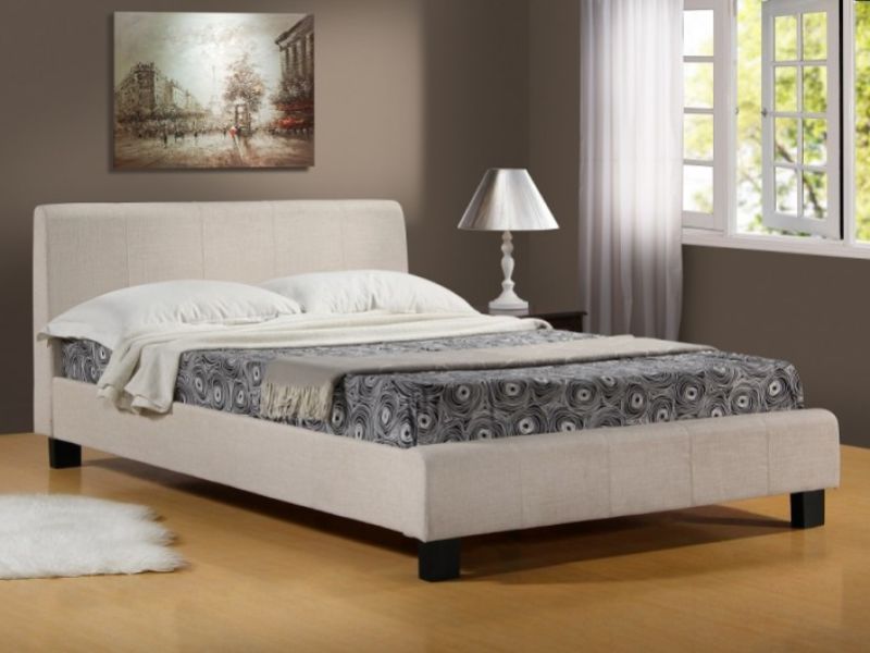 White bed frame fabric deals