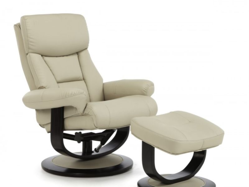 Serene Risor Taupe Bonded Leather Recliner Chair