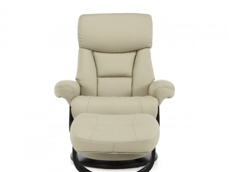 Serene Risor Taupe Bonded Leather Recliner Chair
