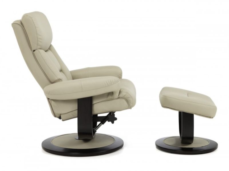 Serene Risor Taupe Bonded Leather Recliner Chair
