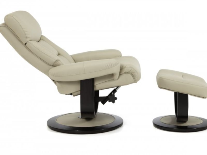 Serene Risor Taupe Bonded Leather Recliner Chair