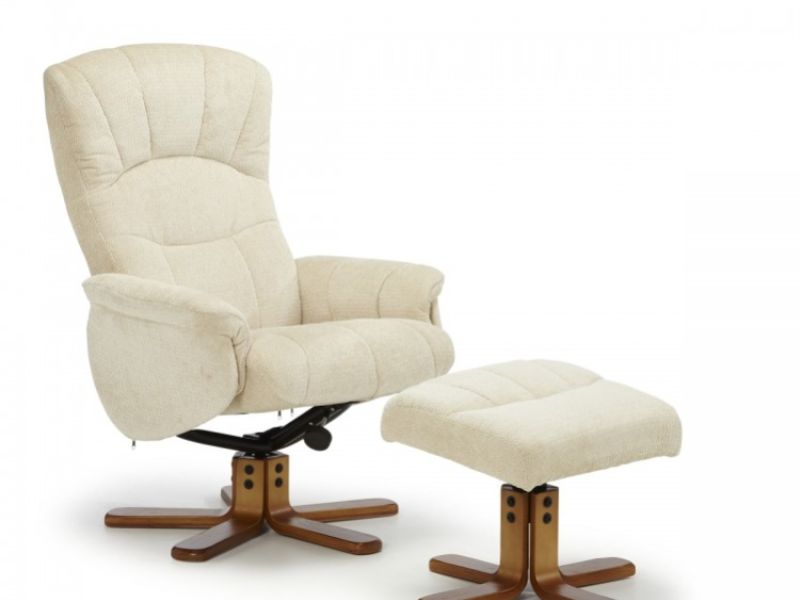 Serene Mandal Cream Fabric Recliner Chair