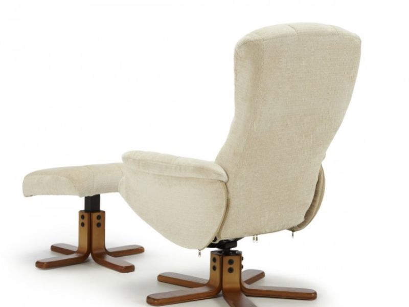 Serene Mandal Cream Fabric Recliner Chair