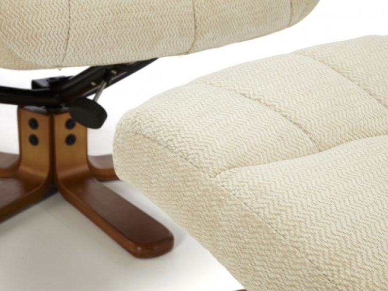 Serene Mandal Cream Fabric Recliner Chair