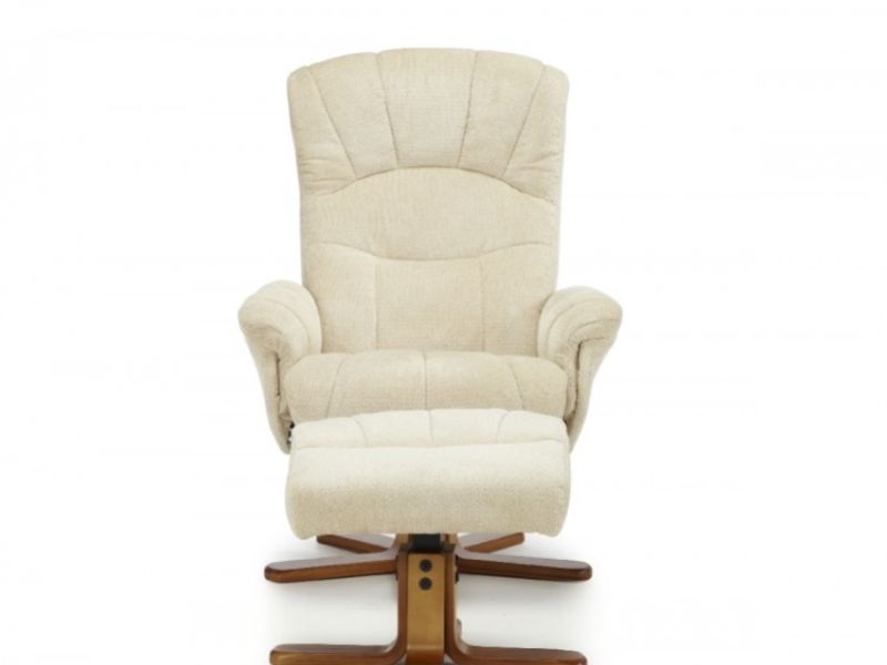 Serene Mandal Cream Fabric Recliner Chair