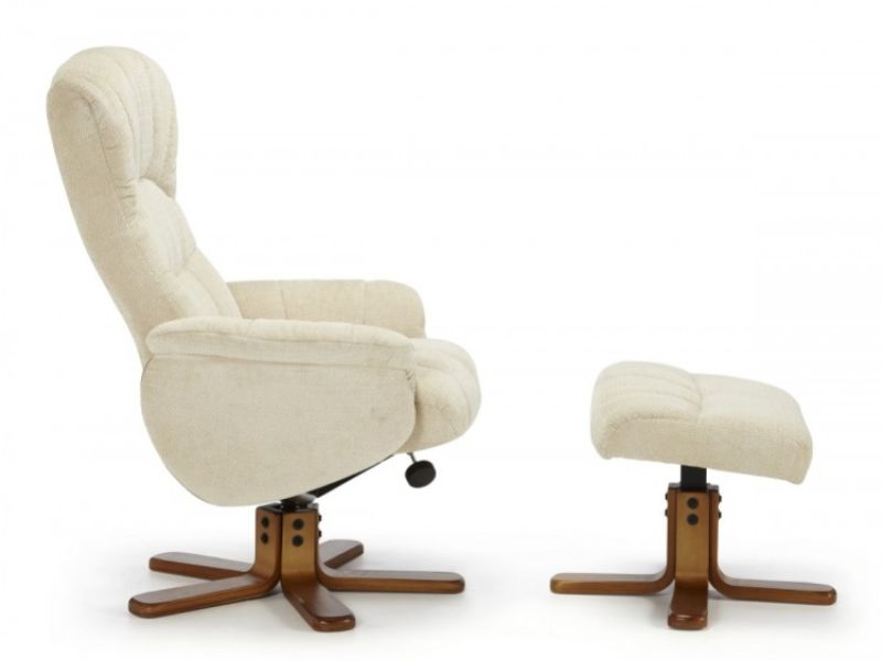 Serene Mandal Cream Fabric Recliner Chair