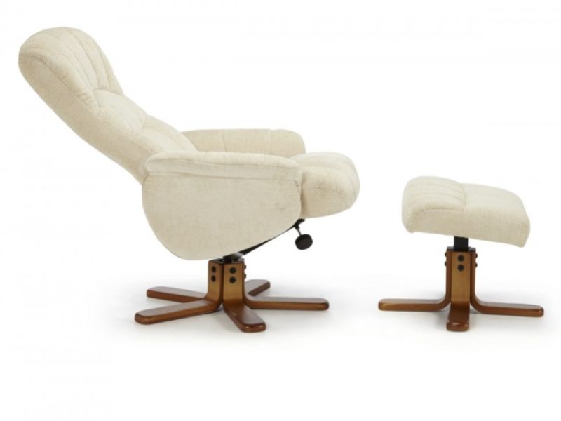 Serene Mandal Cream Fabric Recliner Chair