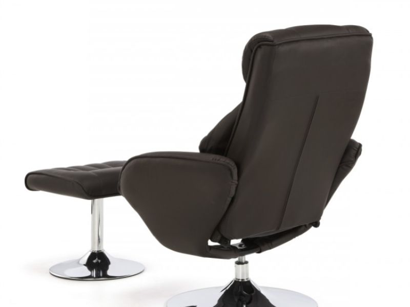 Serene Larvik Brown Faux Leather Recliner Chair